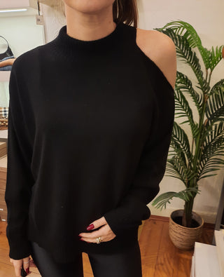 Lupetto cut-out monospalla Kontatto col. Nero