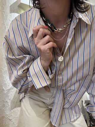 Camicia Haveone righe sottili col. beige 