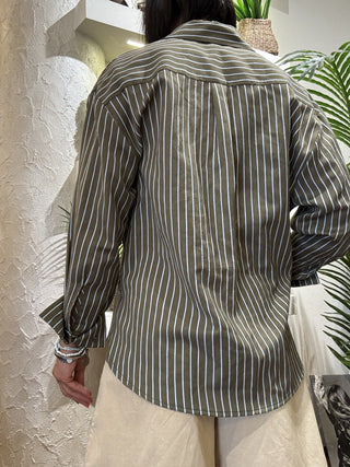 Camicia Haveone righe sottili col. olio 