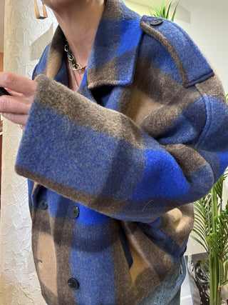 Giacca Haveone quadro col. bluette 