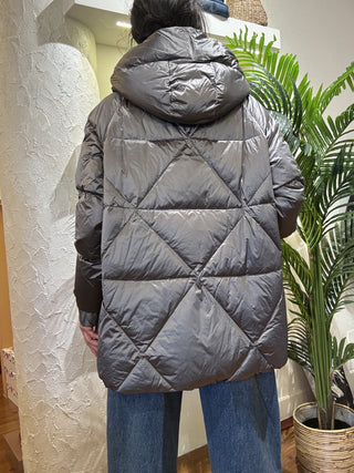 Piumino Haveone maxi cappuccio col. grigio 