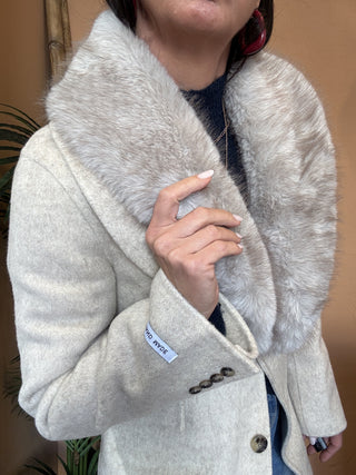 cappotto haveone collo pelliccia col. avena 