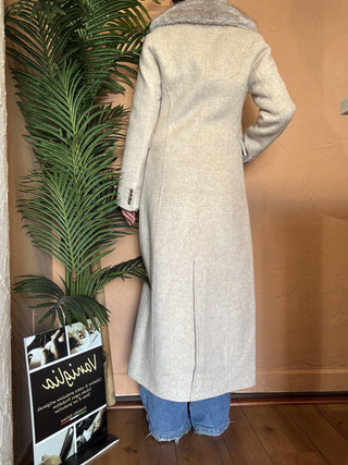 cappotto haveone collo pelliccia col. avena 
