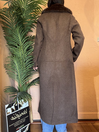 Cappotto Haveone collo pelliccia col. moro 
