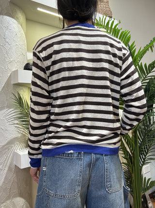 Maglia Haveone righe col. burro moro blu 