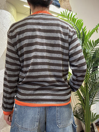 Maglia Haveone righe col. grigio moro arancione 