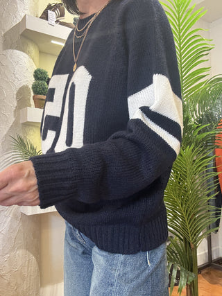 Maglione Kontatto nr.05 col. blu/panna 