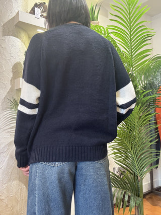 Maglione Kontatto nr.05 col. blu/panna 
