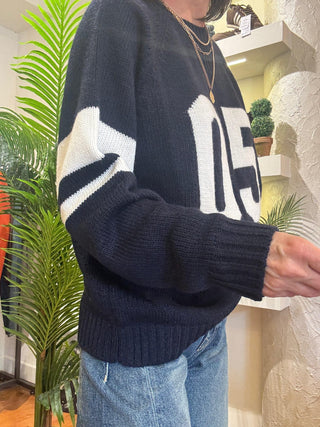 Maglione Kontatto nr.05 col. blu/panna 