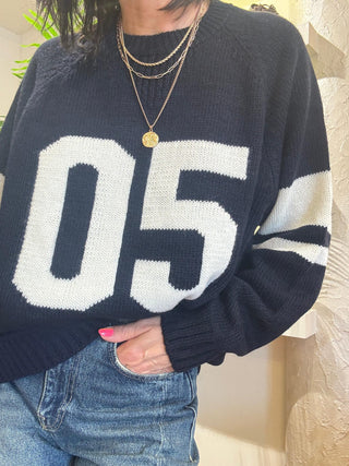 Maglione Kontatto nr.05 col. blu/panna 