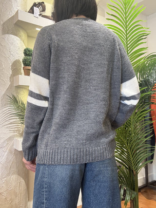 Maglione Kontatto nr.05 col. grigio/ panna 