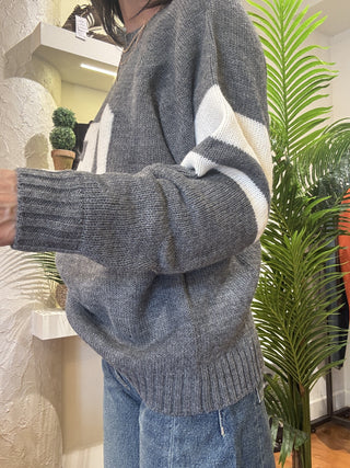 Maglione Kontatto nr.05 col. grigio/ panna 