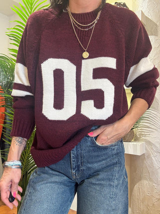 Maglione Kontatto nr.05 col. marsala/ panna 