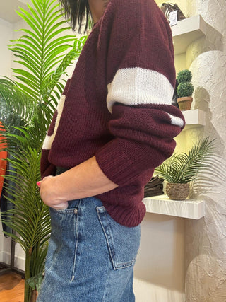 Maglione Kontatto nr.05 col. marsala/ panna 