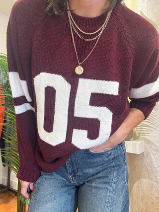 Maglione Kontatto nr.05 col. marsala/ panna 