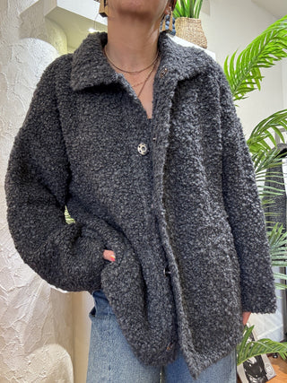 Bomber Kontatto bottonii teddy col. antracite 
