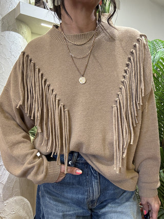 Maglione Kontatto frange col. mastice 
