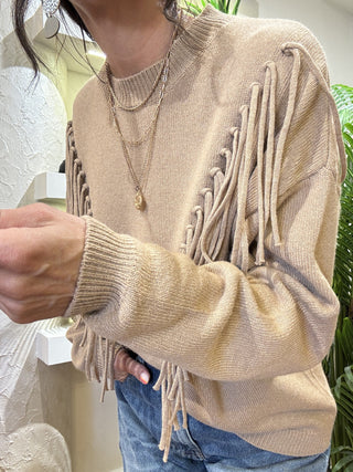 Maglione Kontatto frange col. mastice 