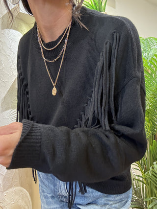 Maglione Kontatto frange col. nero 