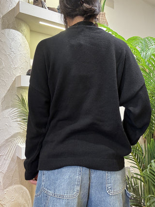 Maglione Kontatto frange col. nero 