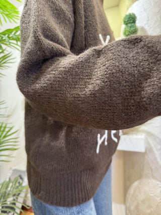 Maglione Kontatto ricamo col. moka 