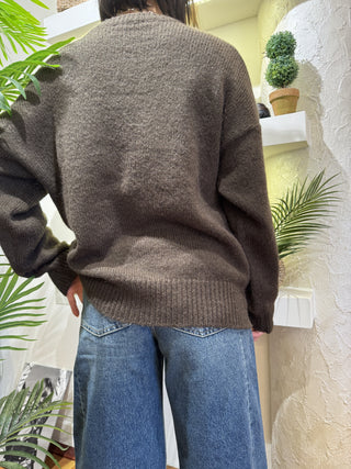 Maglione Kontatto ricamo col. moka 