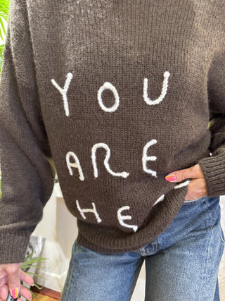 Maglione Kontatto ricamo col. moka 