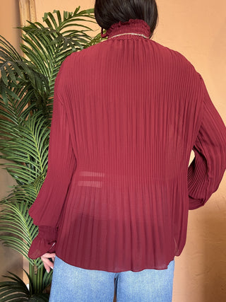 Camicia Kontatto plissè col. marsala 