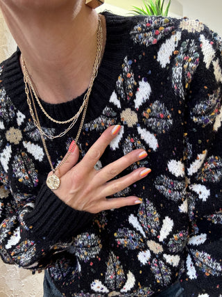 Maglia Molly Bracken jacquard fiori<BR/><BR/> 