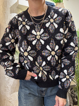 Maglia Molly Bracken jacquard fiori<BR/><BR/> 