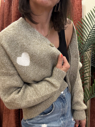 Cardigan Molly Bracken cuore col. beige 