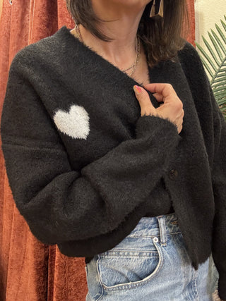 Cardigan Molly Bracken cuore col. nero 