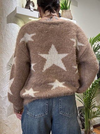 Cardigan Molly Bracken  stelle col. beige 
