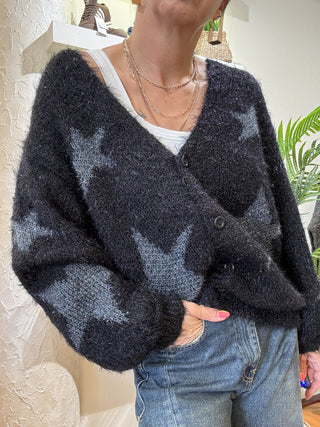 Cardigan Molly Bracken stelle col. nero 