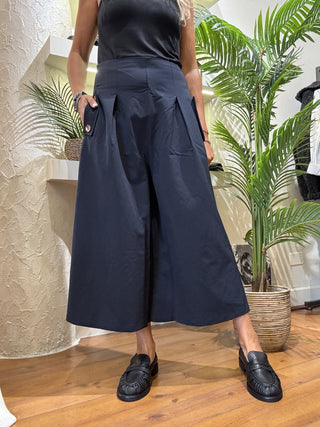 Pantalone Molly Bracken culotte bottoni oro 