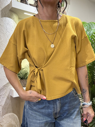 Maglia Vicolo lacci col. senape 