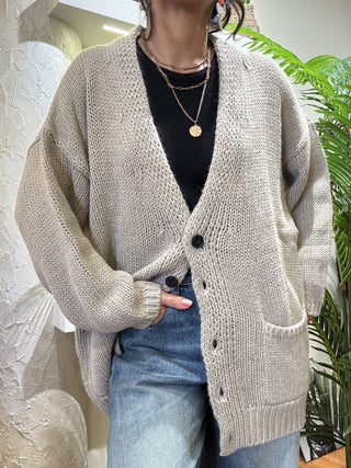 Cardigan Vicolo bottoni col. taupe 