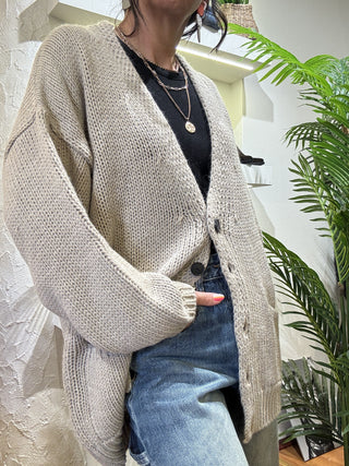 Cardigan Vicolo bottoni col. taupe 