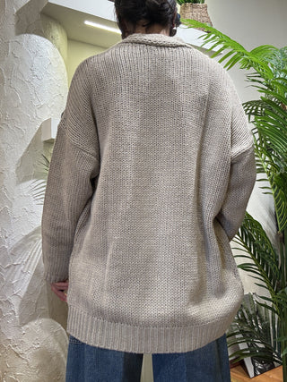 Cardigan Vicolo bottoni col. taupe 