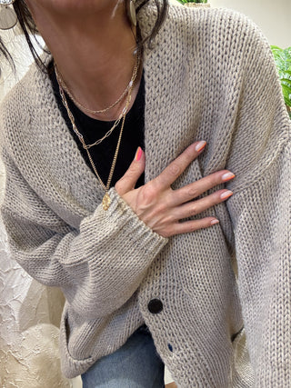 Cardigan Vicolo bottoni col. taupe 