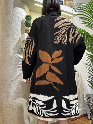 Cardigan Vicolo frange lungo col.nero 