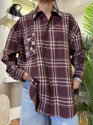Camicia Vicolo quadri col. bordeaux 