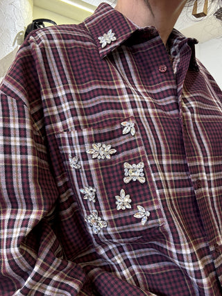 Camicia Vicolo quadri col. bordeaux 