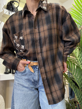 Camicia Vicolo quadri col. cammello 