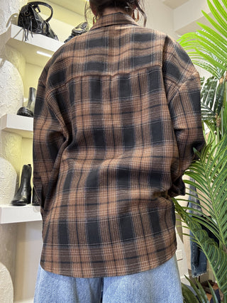 Camicia Vicolo quadri col. cammello 