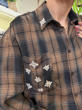 Camicia Vicolo quadri col. cammello 