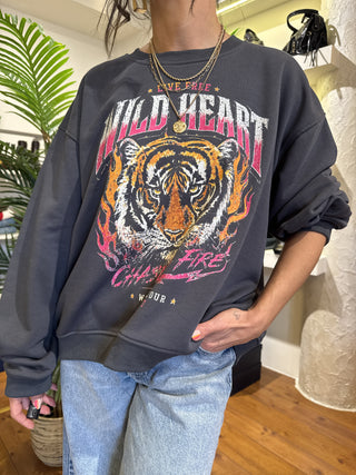 Felpa Vicolo wild heart col. asfalto 