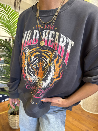 Felpa Vicolo wild heart col. asfalto 
