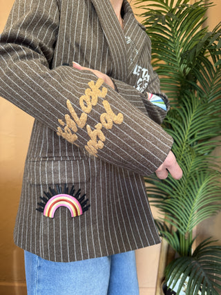 Giacca Vicolo patch col. marrone 