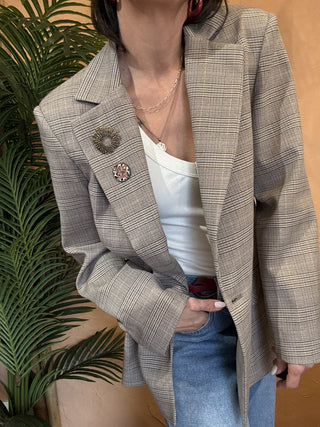 Giacca Vicolo check col. beige/moro 